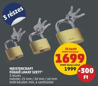 PENNY MEISTERCRAFT FÜGGŐ LAKAT SZETT 3részes 25, 30, 40mm ajánlat