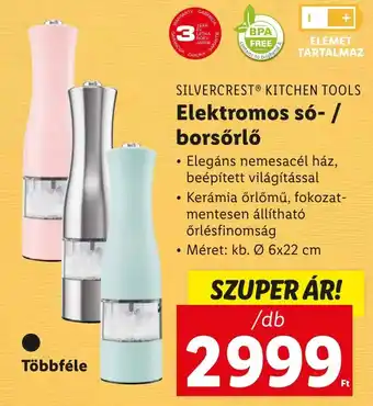 Lidl SILVERCREST KITCHEN TOOLS Elektromos só, borsörlő ajánlat