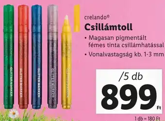 Lidl crelando Csillámtoll 5db ajánlat