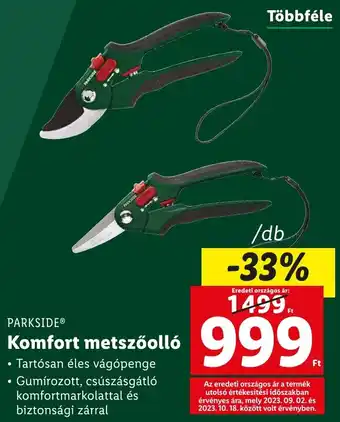 Lidl PARKSIDE Komfort metszőolló 1db ajánlat