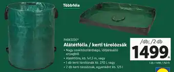 Lidl PARKSIDE Alátétfólia, kerti tárolózsák 1db 270l vagy 2db 125l ajánlat