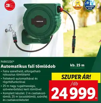 Lidl PARKSIDE Automatikus fali tömlődob 25m ajánlat
