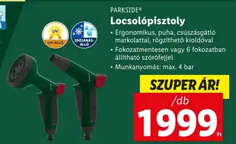 Lidl PARKSIDE Locsolópisztoly 1db ajánlat