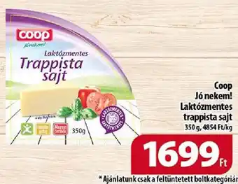 Coop Coop Jó nekem! Laktózmentes trappista sajt 350 g ajánlat