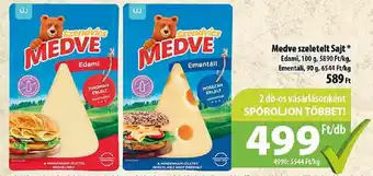 Coop Medve szeletelt Sajt Edami, 100 g, Ementáli, 90 g ajánlat
