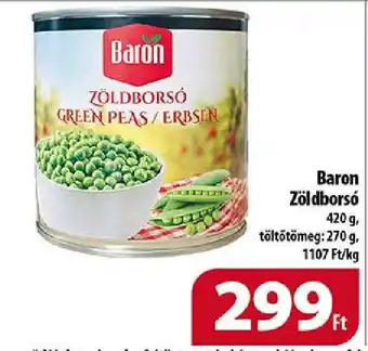Coop Baron Zöldborsó 420g ajánlat