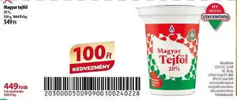 Coop Magyar tejföl 20%, 330g ajánlat