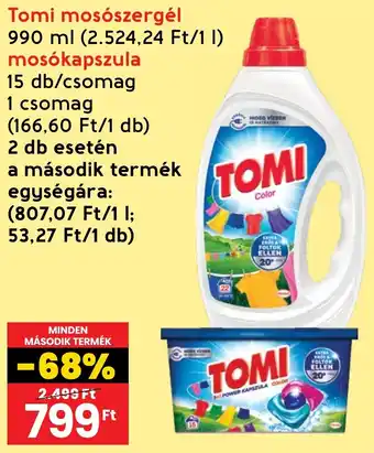 Tomi mosószergél 990ml, mosókapszula 15db