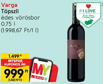 Varga Töpszli 0,75l