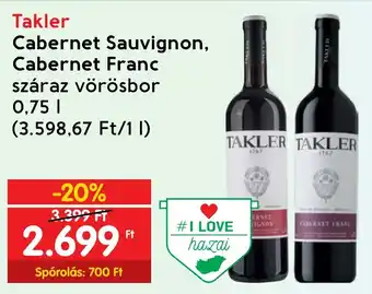 Interspar Takler Cabernet Sauvignon, Cabernet Franc 0.75l ajánlat