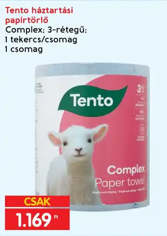 Interspar Tento háztartási papírtörlő Complex; 3-rétegű; 1 tekercs/csomag 1 csomag ajánlat