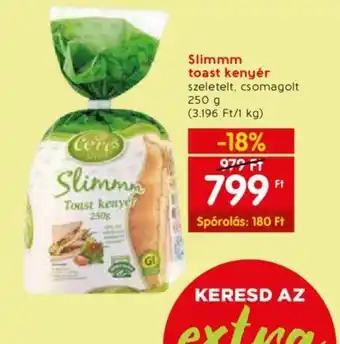 Spar Slimmm toast kenyér 250g ajánlat