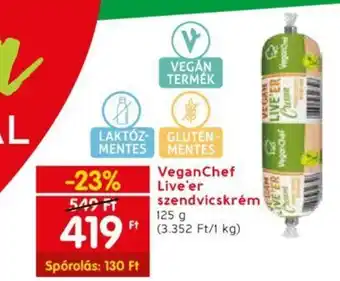 Spar Vegan Chef Live'er szendvicskrém 125g ajánlat