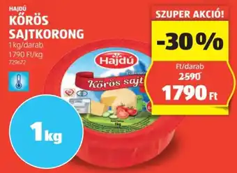 ALDI HAJDÚ KÖRÖS SAJTKORONG 1kg ajánlat