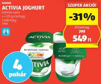 ALDI DANONE ACTIVIA JOGHURT 4x125g ajánlat