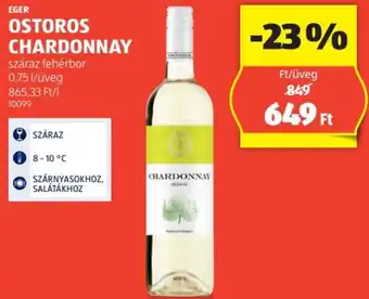 ALDI EGER OSTOROS CHARDONNAY 0,75l ajánlat