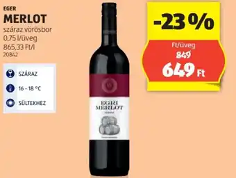 ALDI EGER MERLOT 0,75l ajánlat