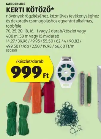 ALDI GARDENLINE KERTI KÖTÖZŐ ajánlat