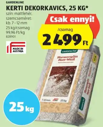 ALDI GARDENLINE KERTI DEKORKAVICS 25kg 7-12mm ajánlat