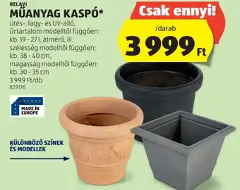 ALDI BELAVI MŰANYAG KASPÓ 19-27l, 38-40cm, 30-35cm ajánlat