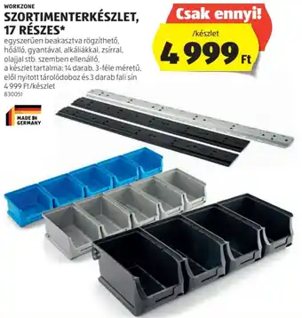 ALDI WORKZONE SZORTIMENTERKÉSZLET 17 RÉSZES ajánlat