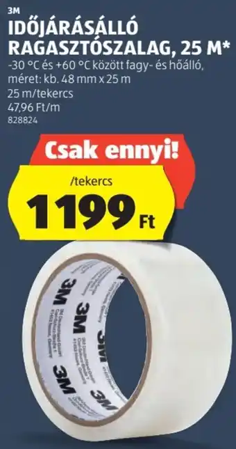 3M IDŐJÁRÁSÁLLÓ RAGASZTÓSZALAG 25m