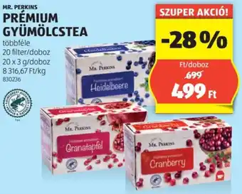 ALDI MR. PERKINS PRÉMIUM GYÜMÖLCSTEA 20x3g ajánlat