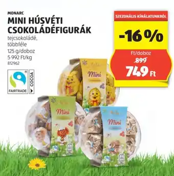 ALDI MONARC MINI HÚSVÉTI CSOKOLÁDÉFIGURÁK 125g ajánlat