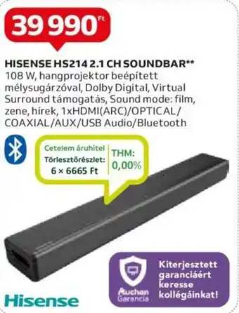 Auchan HISENSE HS214 2.1 CH SOUNDBA ajánlat