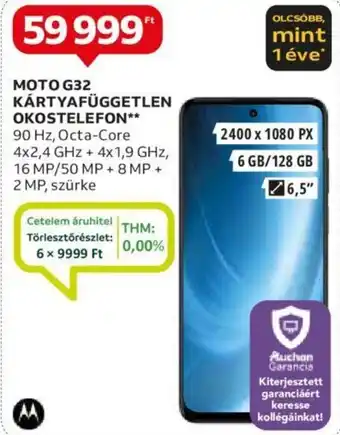 Auchan MOTO G32 KÁRTYAFÜGGETLEN OKOSTELEFON ajánlat