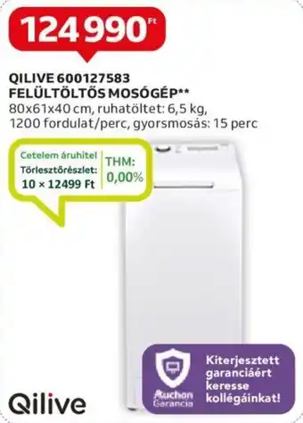 Auchan QILIVE 600127583 FELÜLTÖLTŐS MOSÓGÉP 80x61x40cm ajánlat