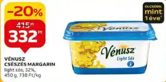 Auchan VÉNUSZ CSÉSZÉS MARGARIN 32%, 450g ajánlat