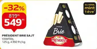 Auchan PRÉSIDENT BRIE SAJT 125g ajánlat