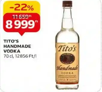 Auchan TITO'S HANDMADE VODKA 70cl ajánlat