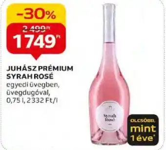 Auchan JUHÁSZ PRÉMIUM SYRAH ROSÉ 0,75l ajánlat