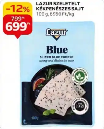 Auchan LAZUR SZELETELT KÉKPENÉSZES SAJT 100g ajánlat