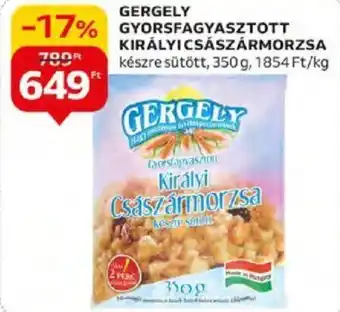 Auchan GERGELY GYORSFAGYASZTOTT KIRÁLYI CSÁSZÁRMORZSA 350g ajánlat