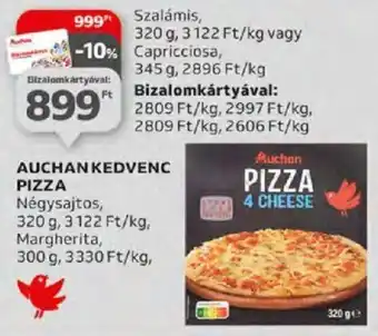 Auchan AUCHAN KEDVENC PIZZA 300-345g ajánlat