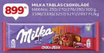 Auchan MILKA TÁBLÁS CSOKOLÁDÉ 250-300g ajánlat