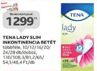 Auchan TENA LADY SLIM INKONTINENCIA BETÉT 10-28db ajánlat