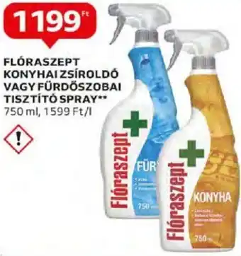Auchan FLÓRASZEPT KONYHAI ZSÍROLDÓ VAGY FÜRDŐSZOBAI TISZTÍTÓ SPRAY 750ml ajánlat