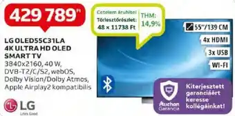 Auchan LG OLED55C31LA 4K ULTRA HD OLED SMART TV 3840x2160 ajánlat
