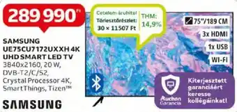 Auchan SAMSUNG UE75CU7172UXXH 4K UHD SMART LED TV 3840x2160 ajánlat