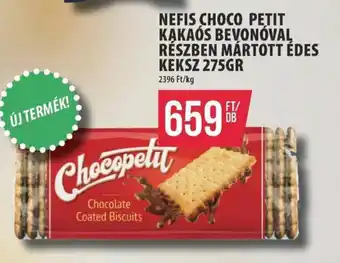 Coop NEFIS CHOCO PETIT KAKAÓS BEVONÓVAL RÉSZBEN MÁRTOTT ÉDES KEKSZ 275GR ajánlat