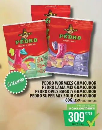 Coop PEDRO WORMEES GUMICUKOR PEDRO LÁMA MIX GUMICUKOR PEDRO OWLS BAGOLY GUMICUKOR PEDRO SUPER MIX SOUR GUMICUKOR 80G ajánlat