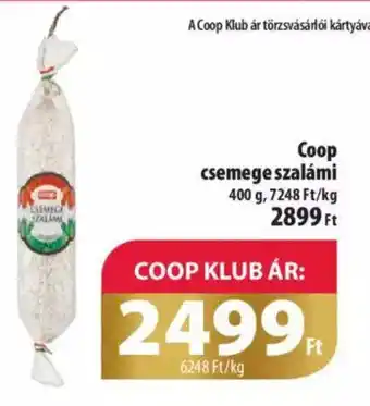 Coop Coop csemege szalámi 400g ajánlat