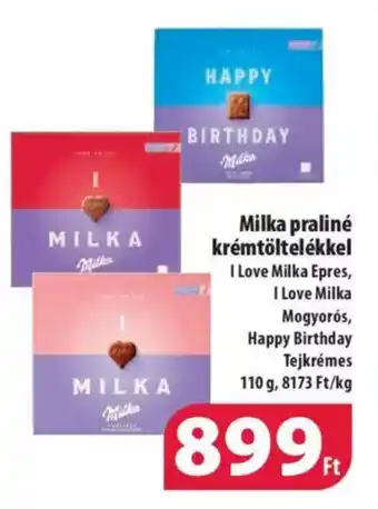 Coop Milka praliné krémtöltelékkel 110g ajánlat
