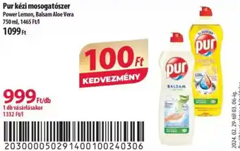 Coop Pur kézi mosogatószer 750ml ajánlat
