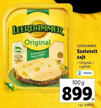 Lidl LEERDAMMER Szeletelt sajt 100g ajánlat