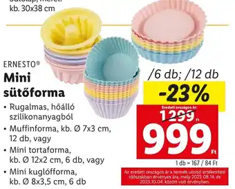 Lidl ERNESTO Mini sütőforma 6db, 12db ajánlat